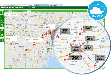 地図上にビジュアライズしたイメージ